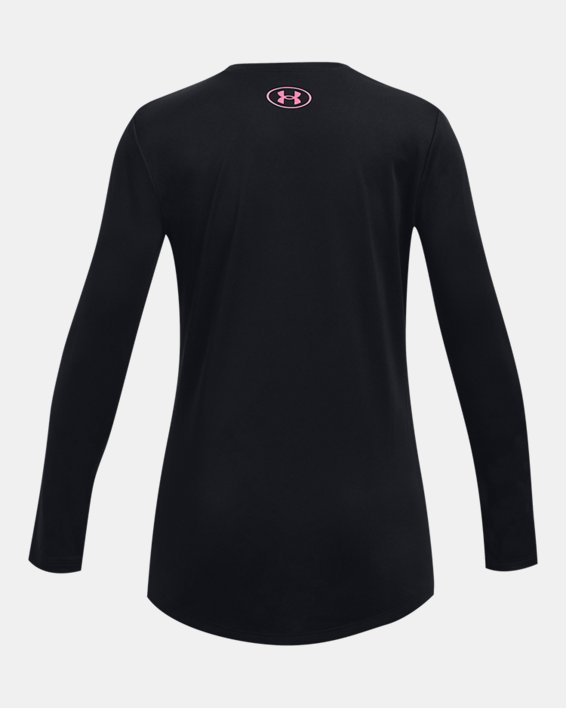 Girls' UA Tech™ Big Logo Print Fill Long Sleeve in Black image number 1